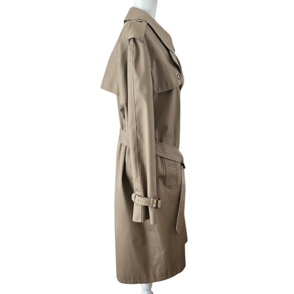 Vintage Nordstrom Mens Size 40R Khaki Tan Classic City Long Belted Trench Unisex - Picture 3 of 14